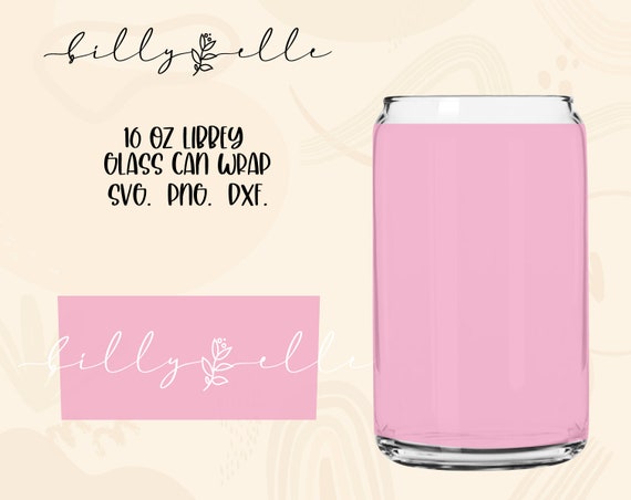 16oz Libbey Glass Can Full Wrap - Digital Download SVG Files For Cricut -  Silhouette - Wrap Template - Glass cup can Template