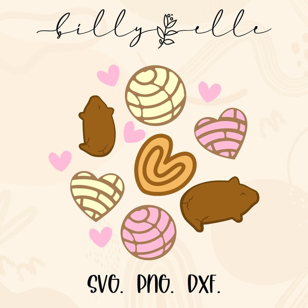 Mexican Pan Dulce vector bundle - Bakery Abstract Digital Download SVG Cricut - Silhouette - Pan dulce Concha - Conchas SVG