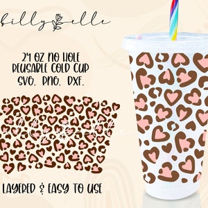 BEST FRIENDS Full Wrap Leopard Print Reusable Starbucks Cup Set — AllyBeth  Design Co