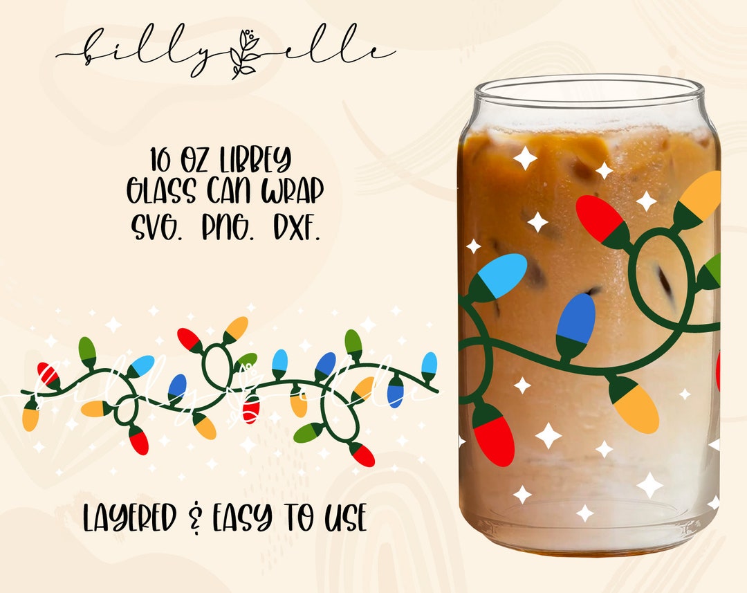 Christmas Lights Libbey Glass Can Wrap - Digital Download SVG Files for ...