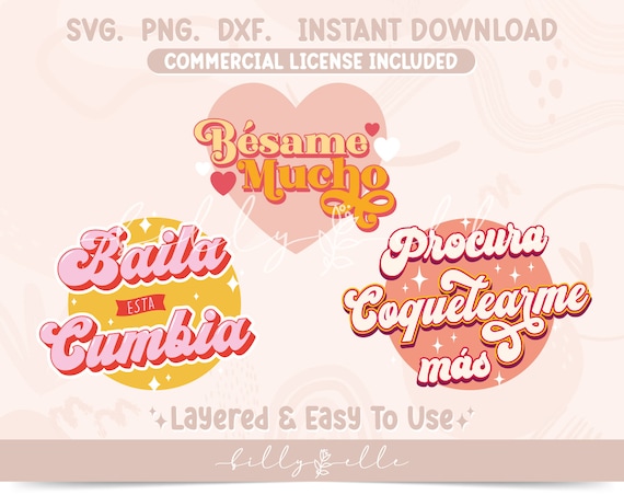 Songs Lyric SVG bundle Mexican Culture Latino Stickers Dominican 