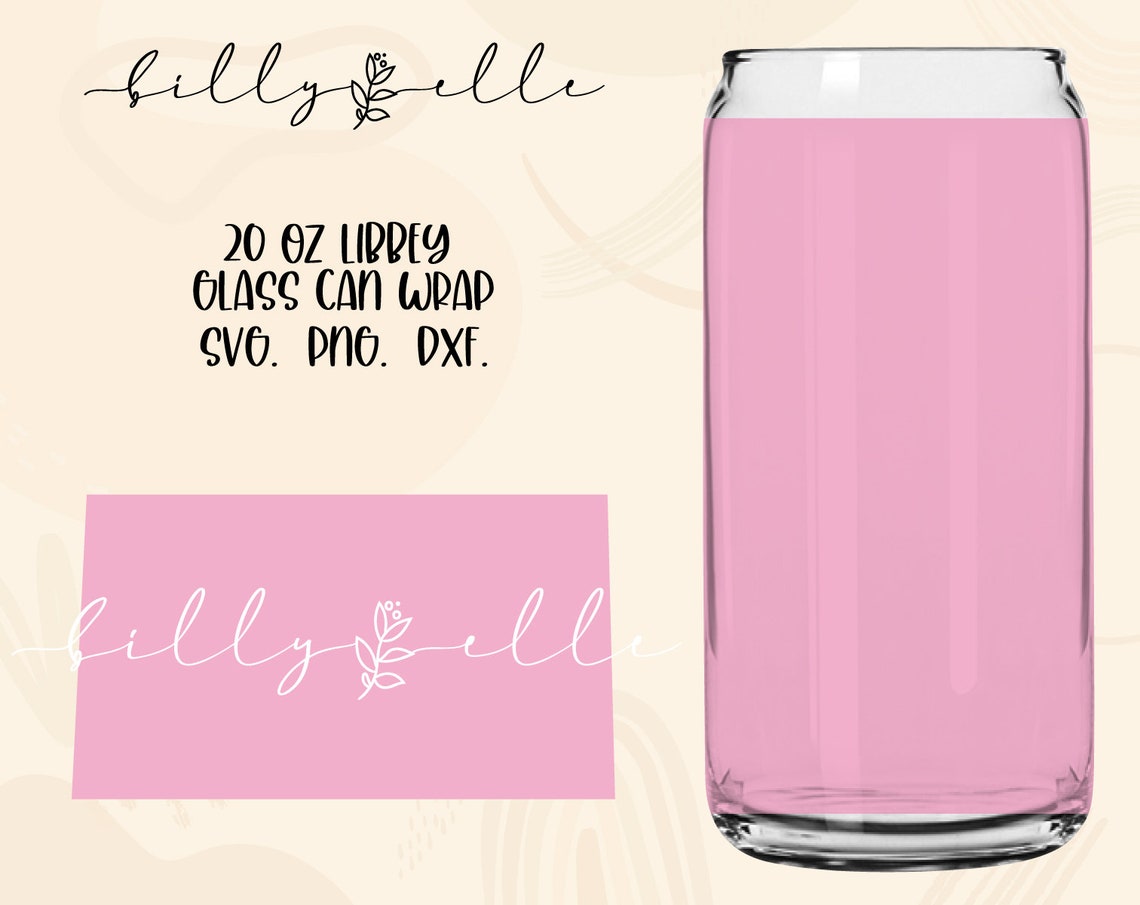 20oz Libbey Glass Can Full Wrap - Digital Download SVG Files for Cricut ...