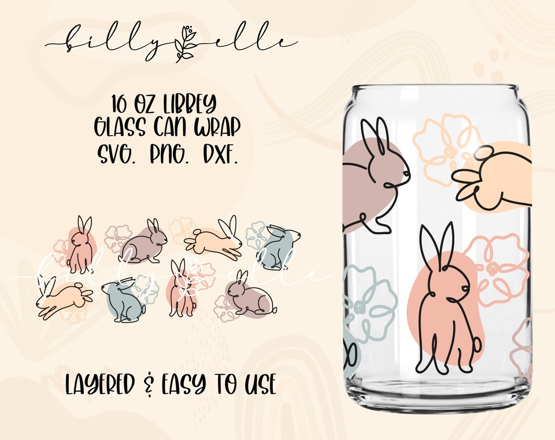 Easter Libbey Glass Can Wrap - Easter Bunnies - Digital Download SVG ...