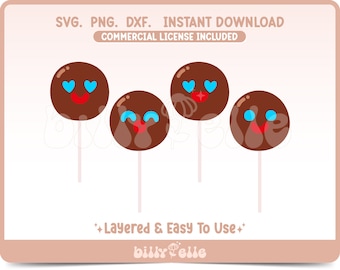 Marshmallow Paleta Payaso SVG - Mexican candy Stickers PNG - Layered Cricut Files - Download Easy SVG - Cute mexican candy lollipop hearts