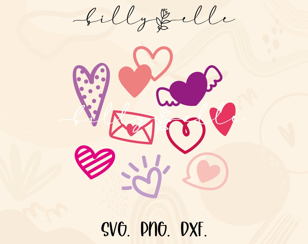 Hearts Collection Valentine's Day SVG - Heart Bundle Sticker ...
