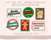 Christmas Labels SVG bundle - North Pole Stickers - Christmas Santa's Mail Stickers file for Cricut Silhouette - Christmas Labels SVG