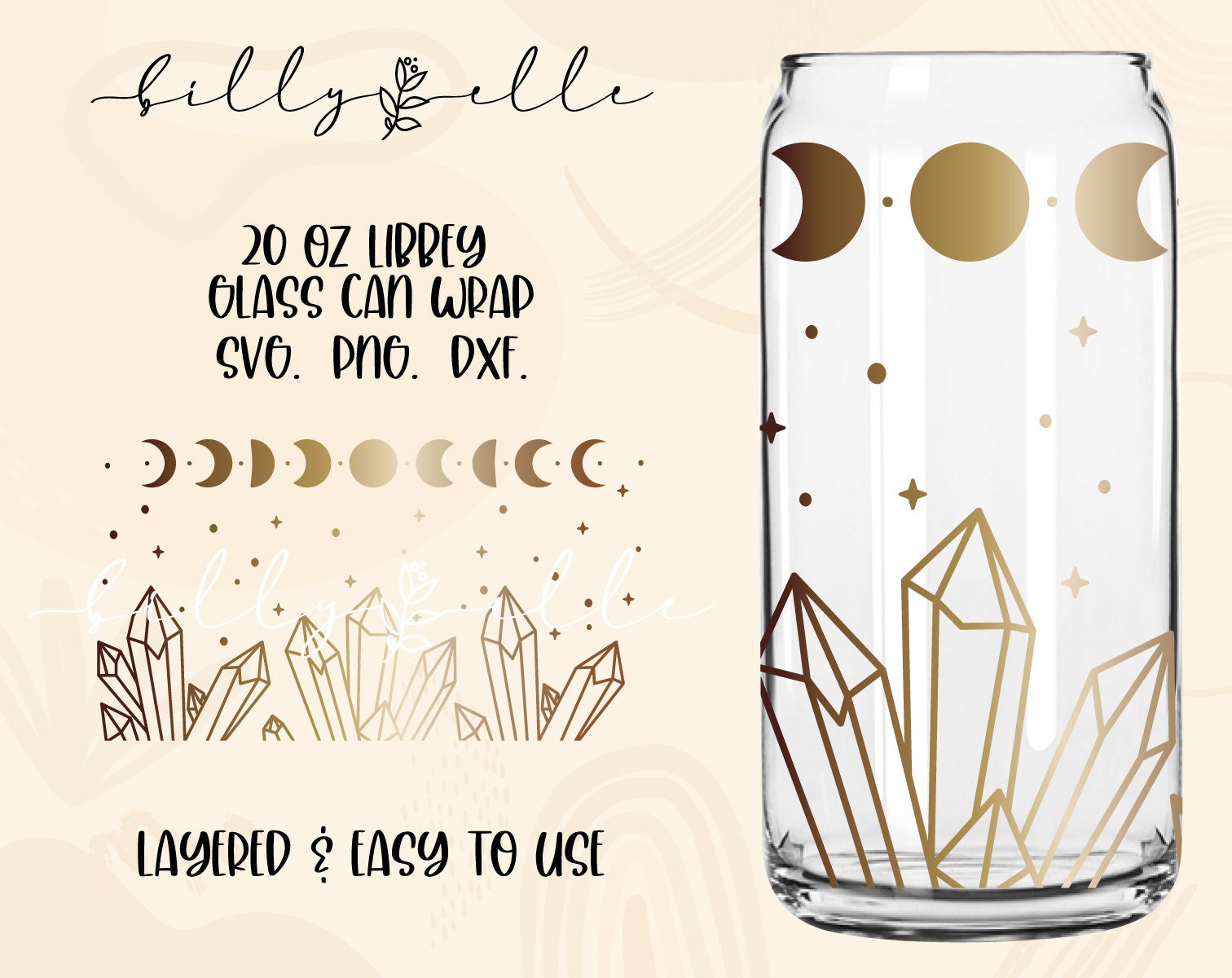Crystal Moon Phase Libbey Glass Can Wrap - Digital Download SVG Files ...