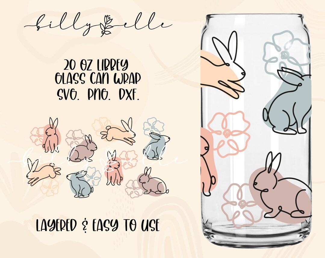 Easter Pattern Libbey Glass Can Wrap - Easter Bunnies - Digital ...