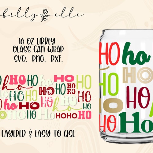 Christmas Libbey Can Glass Wrap Svg DIY for Libbey Can Shaped - Etsy