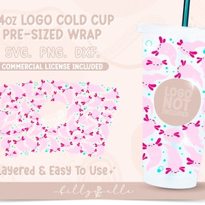 Axolotl Starbx Coffee Cold Cup Template - Digital Download SVG Cricut - Mexican Culture - Silhouette - Ajolote Sticker SVG - Tumbler SVG
