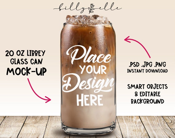 Frosted Libbey Glass Mockup Beer Can Glass Mockup Iced Coffee 