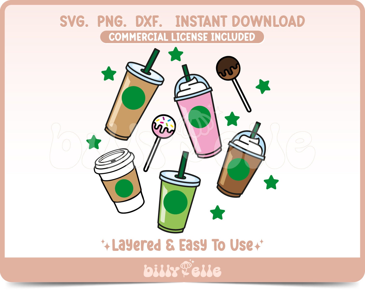 Green Tea Frappuccino Sticker | Starbucks Stickers | Holographic Sticker |  Starbucks Cup | Coffee svg | Latte Sticker | Starbucks SVG