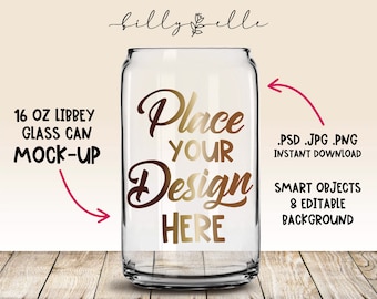 beer can glass mockup