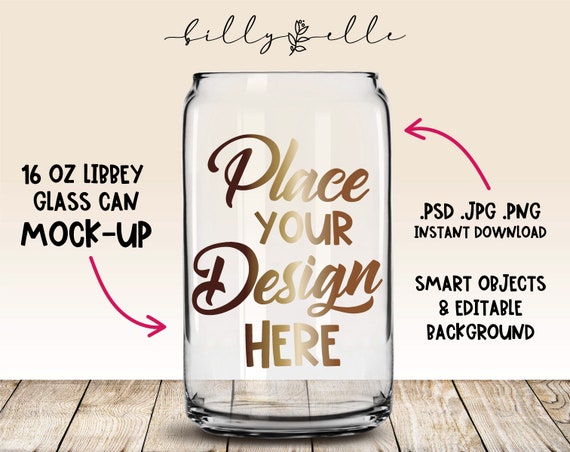 Beer Glass Can | Sublimation | 16oz Libby glass can Blank Glass Can | Iced  Coffee Glass | DIY | Lid and Straw | Glass Tumblers