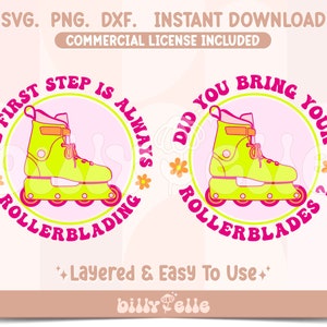 Rollerskate Neon - Rollerblading Doll Movie Barbara SVG - Let&#39;s Roll Sticker Download - Svg File for Cricut - Pink Quotes PNG
