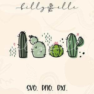 Arquivo SVG do pacote Cactus - Cactus Digital Download SVG Cricut - Silhueta - Nature Art Boho - Decalques neutros de cacto