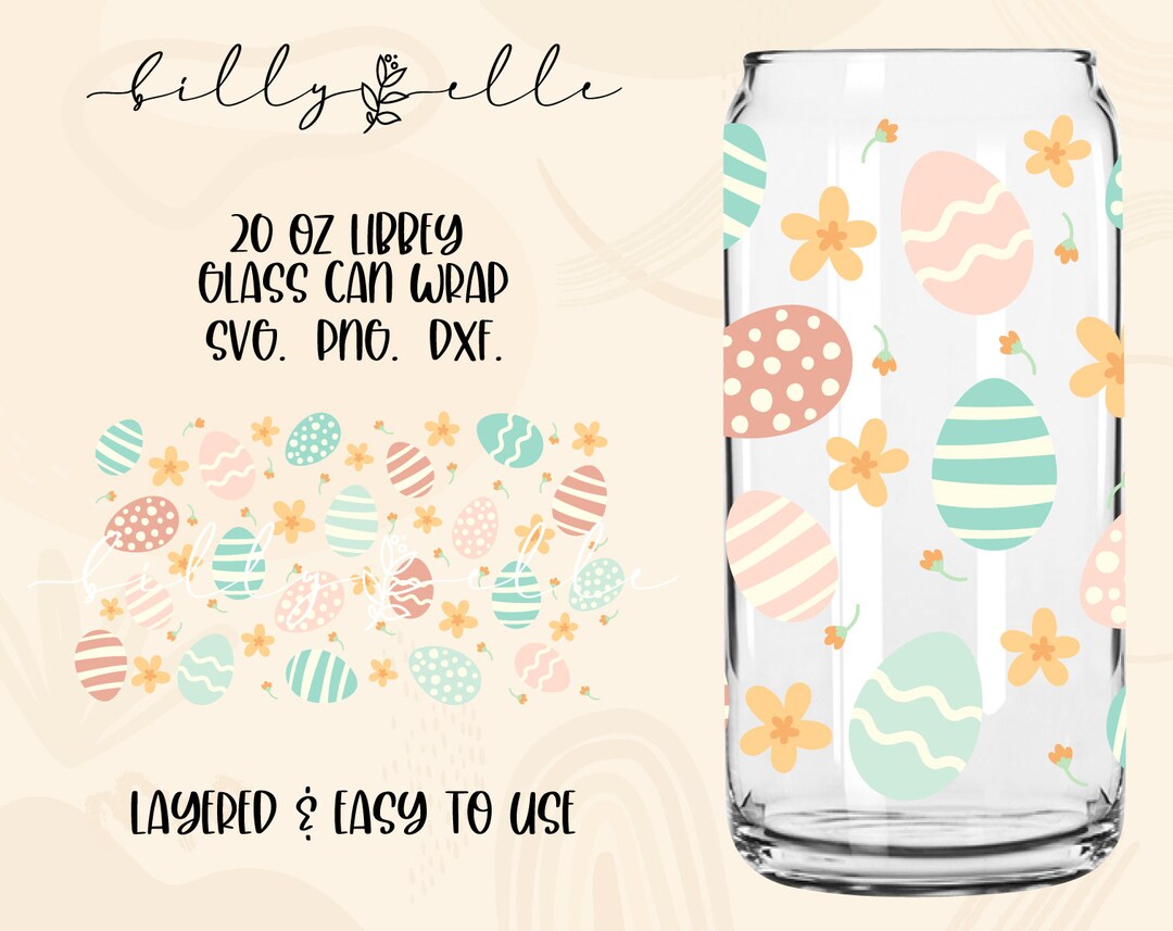 Easter Pattern Libbey Glass Can Wrap - Easter Eggs - Digital Download ...
