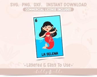 La Selena SVG - Loteria Mexicana Design - Aesthetic Stickers file for Cricut Silhouette - Latino Culture PNG files Sublimation