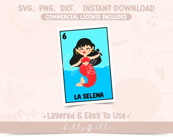 La Selena SVG - Loteria Mexicana Design - Aesthetic Stickers file for Cricut Silhouette - Latino Culture PNG files Sublimation