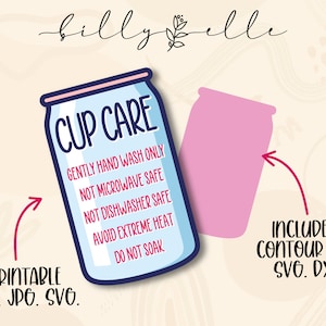 Libbey Glass Cup Care Card - Glass cup Care Instructions Stickers - Fournitures pour vos commandes - Fournitures d'emballage - Libbey File SVG