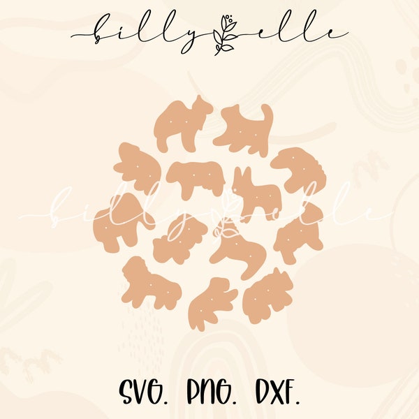 Animal Crackers vector bundle - Bakery Abstract Digital Download SVG Cricut - Silhouette - Animal Cookies - Animal Shaped Cookies SVG