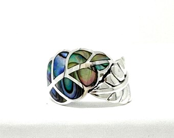 Abalone Leaf Wrap Ring