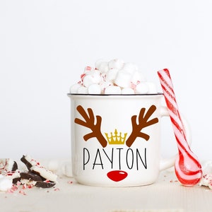 Rentier Name SVG, Rudolph SVG, Weihnachtsbecher svg, Weihnachten svg, Geschenktüte svg, erste Weihnachten svg, Weihnachten Tisch Namensschild