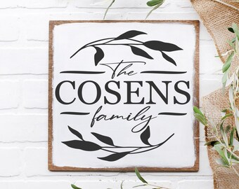 Familie Monogramm Blumenkranz SVG: Cricut, Silhouette, Laser Cut-Datei (Digitaler Download)