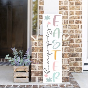 Happy Easter Porch Sign Frohe Ostern svg, Ostern Cricut Designs, vertikale Frühling Zeichen svg