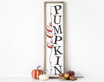 Hello Pumpkin Porch Sign SVG: Farmhouse Fall Decor (Commercial Use)