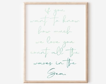 Nautical Nursery Print: Teal Beach Waves (Digital Download)