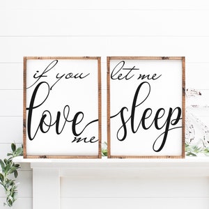Si vous m’aimez, laissez-moi dormir SVG, Signe de chambre SVG, Citations d’amour Svg, Au-dessus des signes de lit, Image divisée SVG, Citations familiales svg