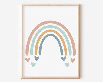 Rainbow Printable, Rainbow Nursery Decor, Printable Wall Art, Kids Room Decor, Rainbow Poster, Digital Download Print