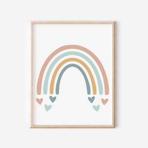 Rainbow Printable, Rainbow Nursery Decor, Printable Wall Art, Kids Room Decor, Rainbow Poster, Digital Download Print