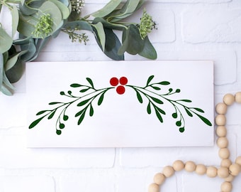 Holly Mistletoe SVG: Christmas Greenery Cut File (Digital Download)