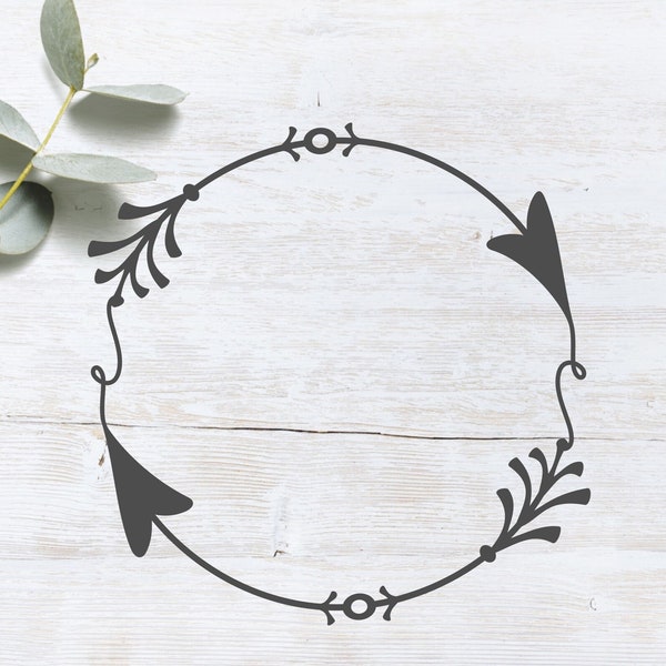 Arrow Circle svg, Arrow Wreath svg, Arrow Frame, Arrow Monogram, Commercial Use Digital Download, Cricut Designs