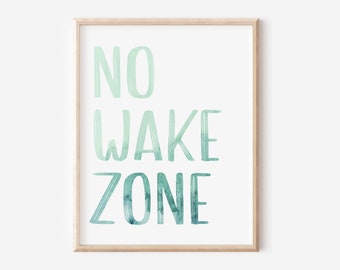 No Wake Zone Nursery Print: Beach House Wall Art (Digital Download)