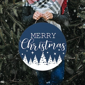Feliz Natal redondo SVG, placa redonda de Natal svg, guirlanda de Natal svg, cabide de porta de Natal svg, porta-copos de Natal svg