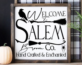 Salem Broom Co. SVG: Witch Halloween Sign Cut File (Commercial Use)