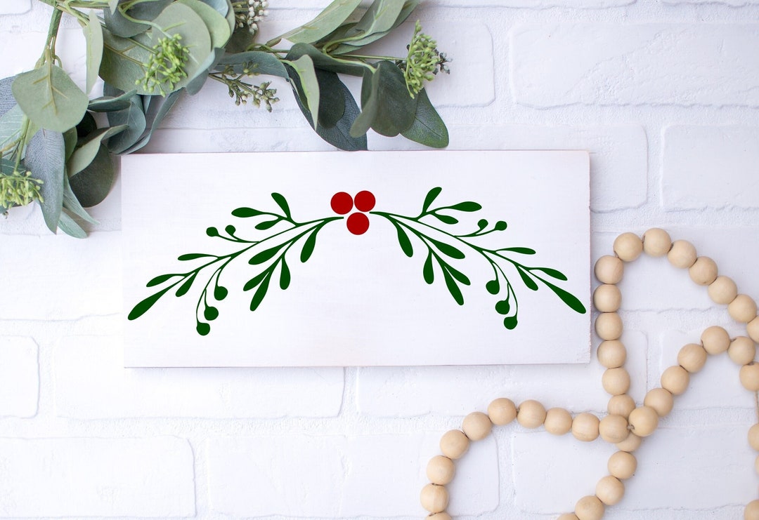 Mistletoe SVG, Christmas Holly SVG, Christmas Greenery Design, Holly