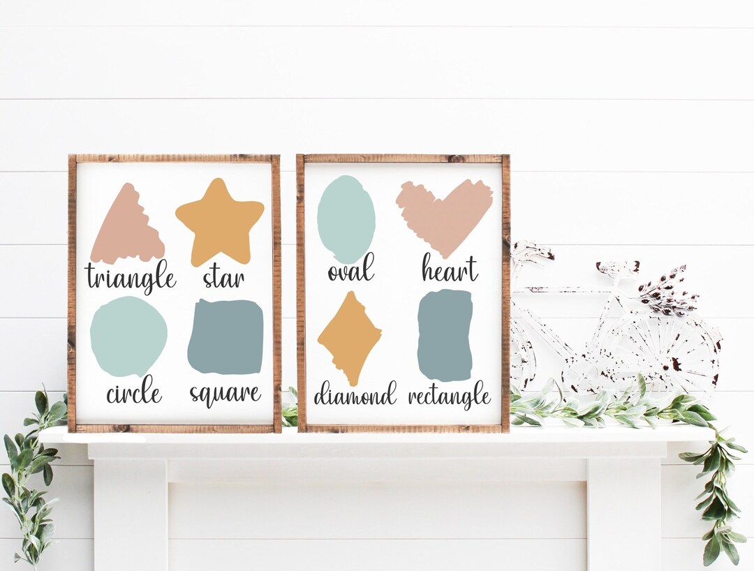 Preschool Shapes Printable, Classroom Wall Art Poster, Preschool