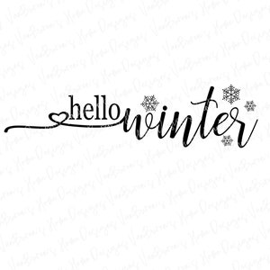 Hallo Winter Schild SVG, Bauernhaus Schild SVG, Winter SVG, Hello Winter PNG, Weihnachtssvg, kommerzielle Cricut Downloads