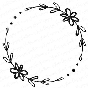 Gänseblümchenkranz SVG Lorbeerblattkranz SVG, Monogramm Blattrand SVG, Kreisrahmen SVG, Frühlingskranz SVG