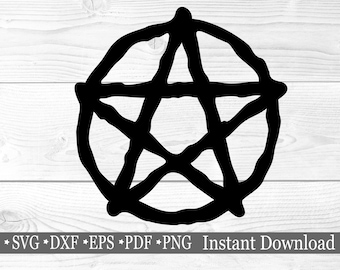 Wicca pentacle star pagan symbol file in svg png eps dxf & pdf formats