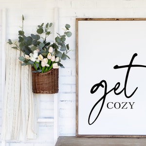 Get Cozy Printable, Living Room Wall Art, Minimalist Prints, Over the ...