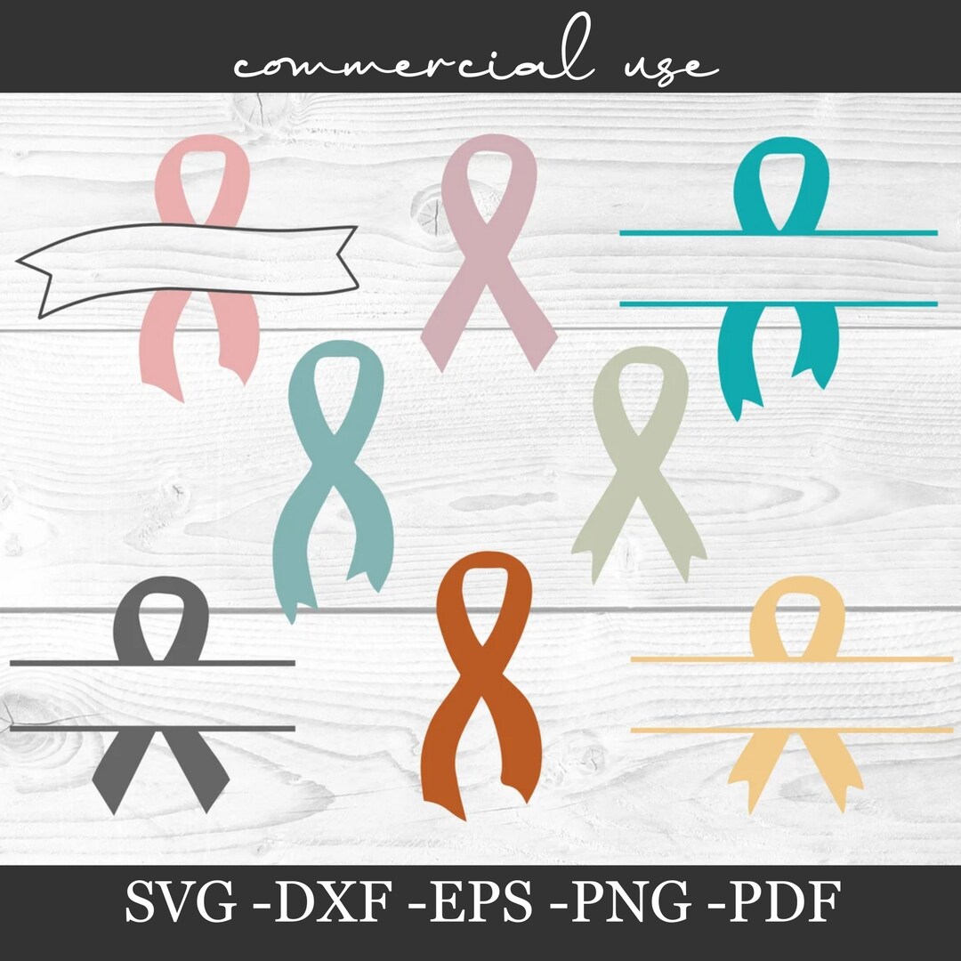 Cancer Awareness Ribbon Cut File Bundle, Awareness Ribbons Svg, Cancer ...