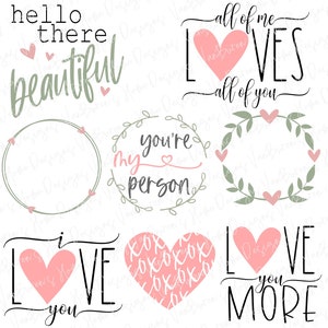 Valentine SVG Cut File Bundle, Valentines Cut File Bundle, svg, png, dxf, eps, pdf