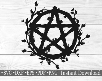Pagan pentagram star file in svg png dxf eps & pdf formats