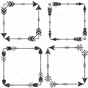 Arrow Border Bundle svg, Arrow Bundle svg, Square Monogram, Tribal Arrow Bundle