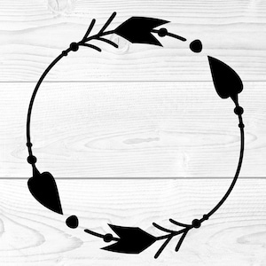 Arrow Wreath Cut File, Arrow Circle png, Arrow Frame svg, Arrow Monogram dxf, Commercial Use Digital Download, Cricut Designs